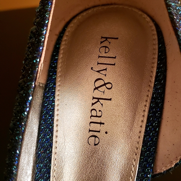 Kelly and Katie dark blue sparkle heels - Picture 2 of 5